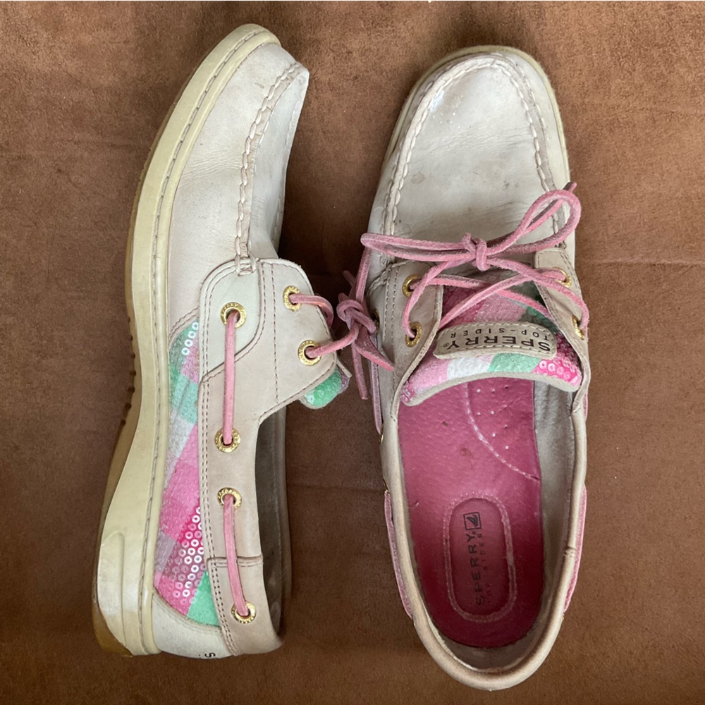 Sequined Sperry Boat Shoes s9